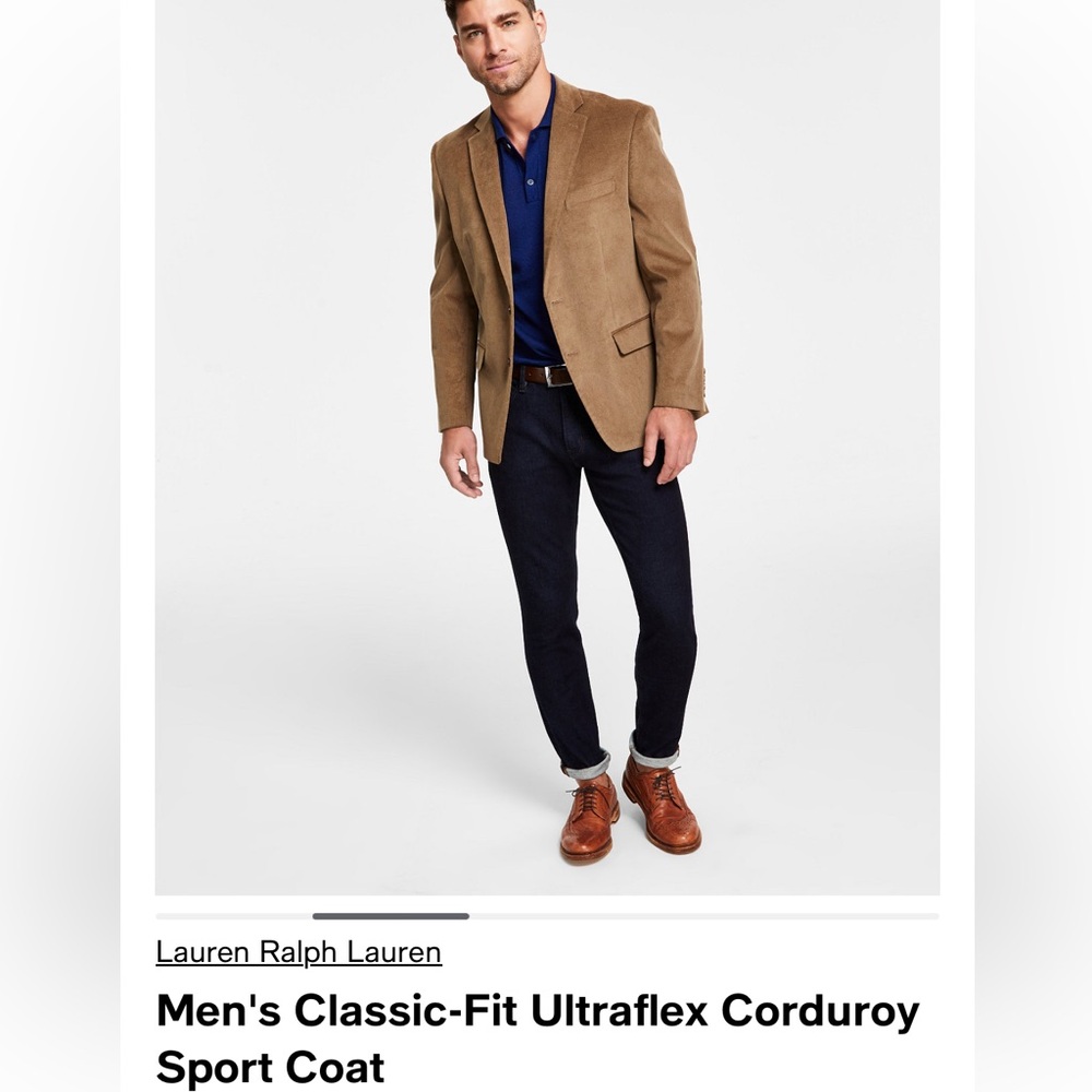 Lauren Ralph Lauren Men's Classic-Fit Corduroy Sport Coat - Brown